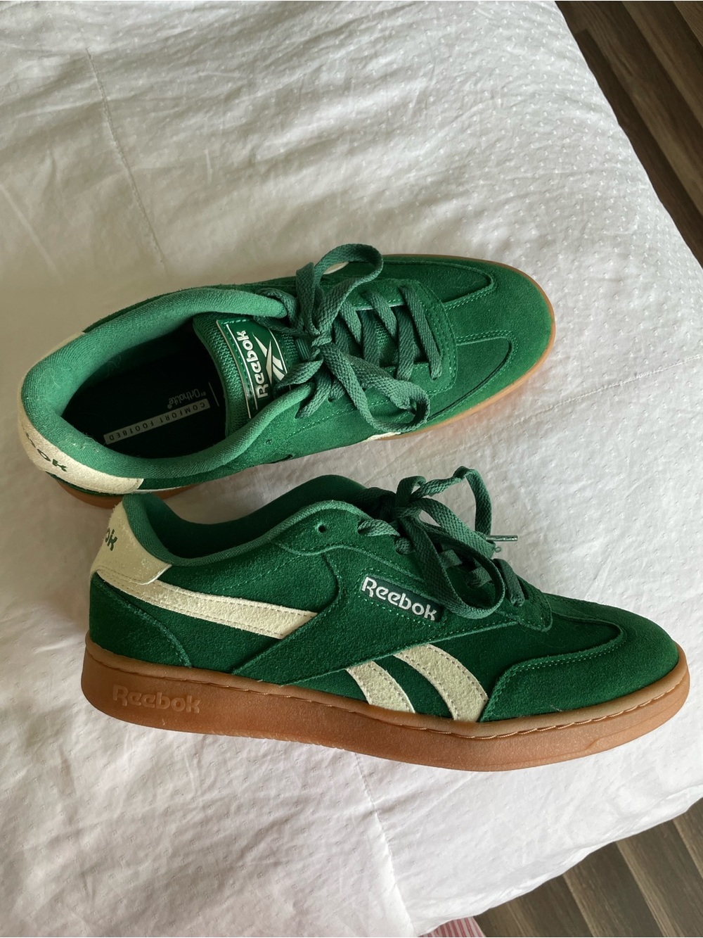 Reebok Suede Forte Lounger Sneakers DK Green/Natural/White